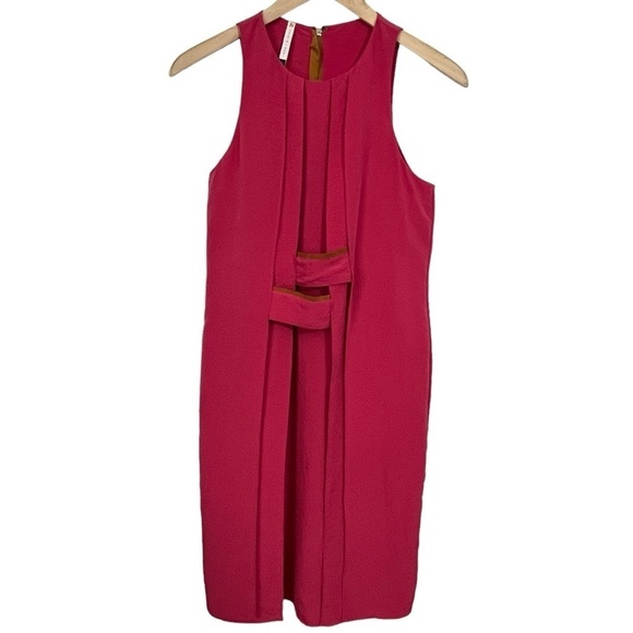 Sachin + Babi Jasmine Raspberry Colored Pleated Sheath Dress Size 4 - Picture 1 of 13